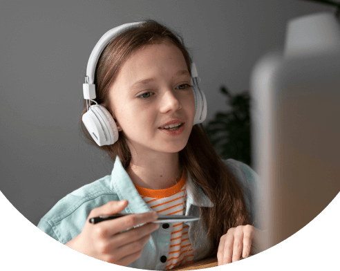 Student with headphones